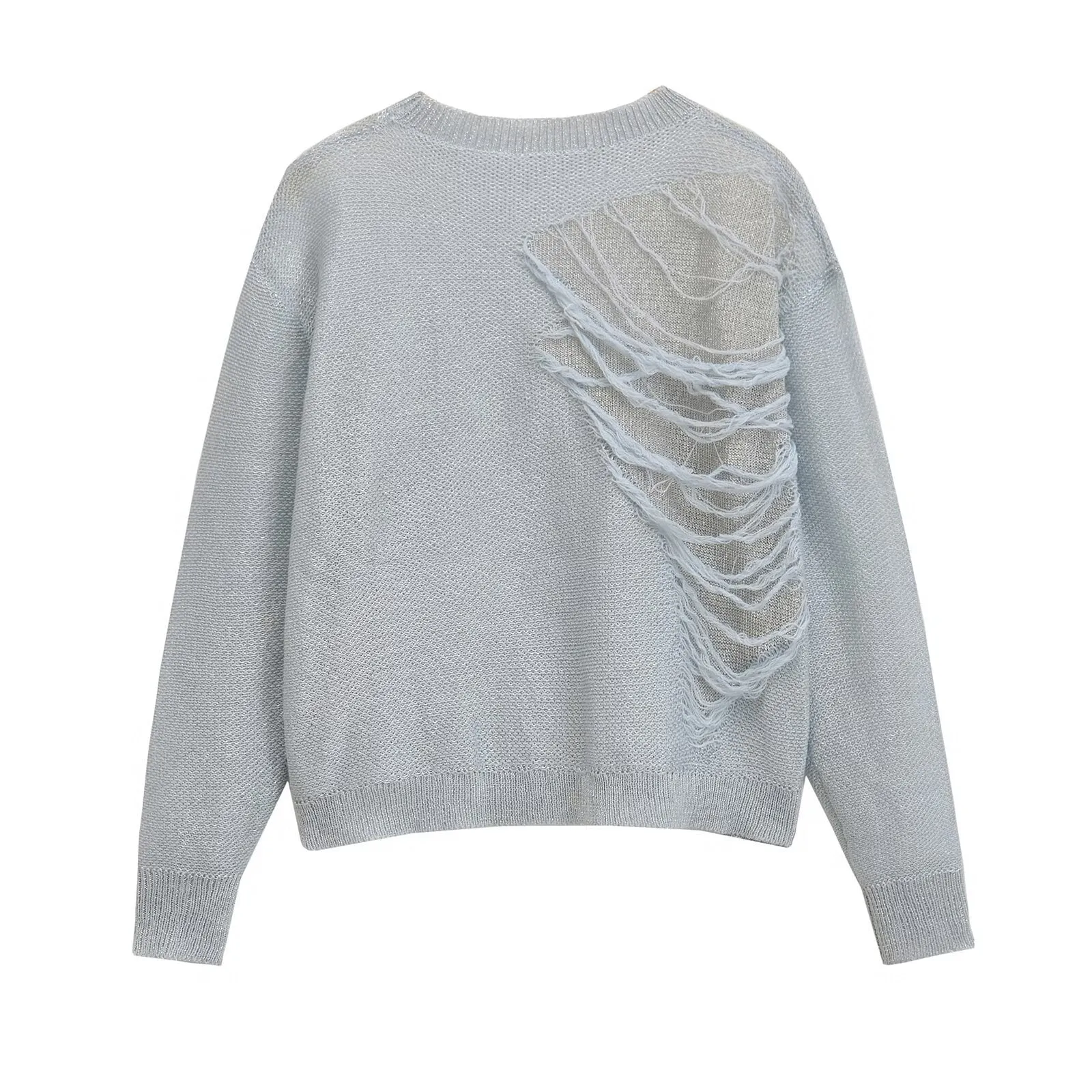 Pre Order:  Casual Ripped Long Sleeved Knitted Sweater