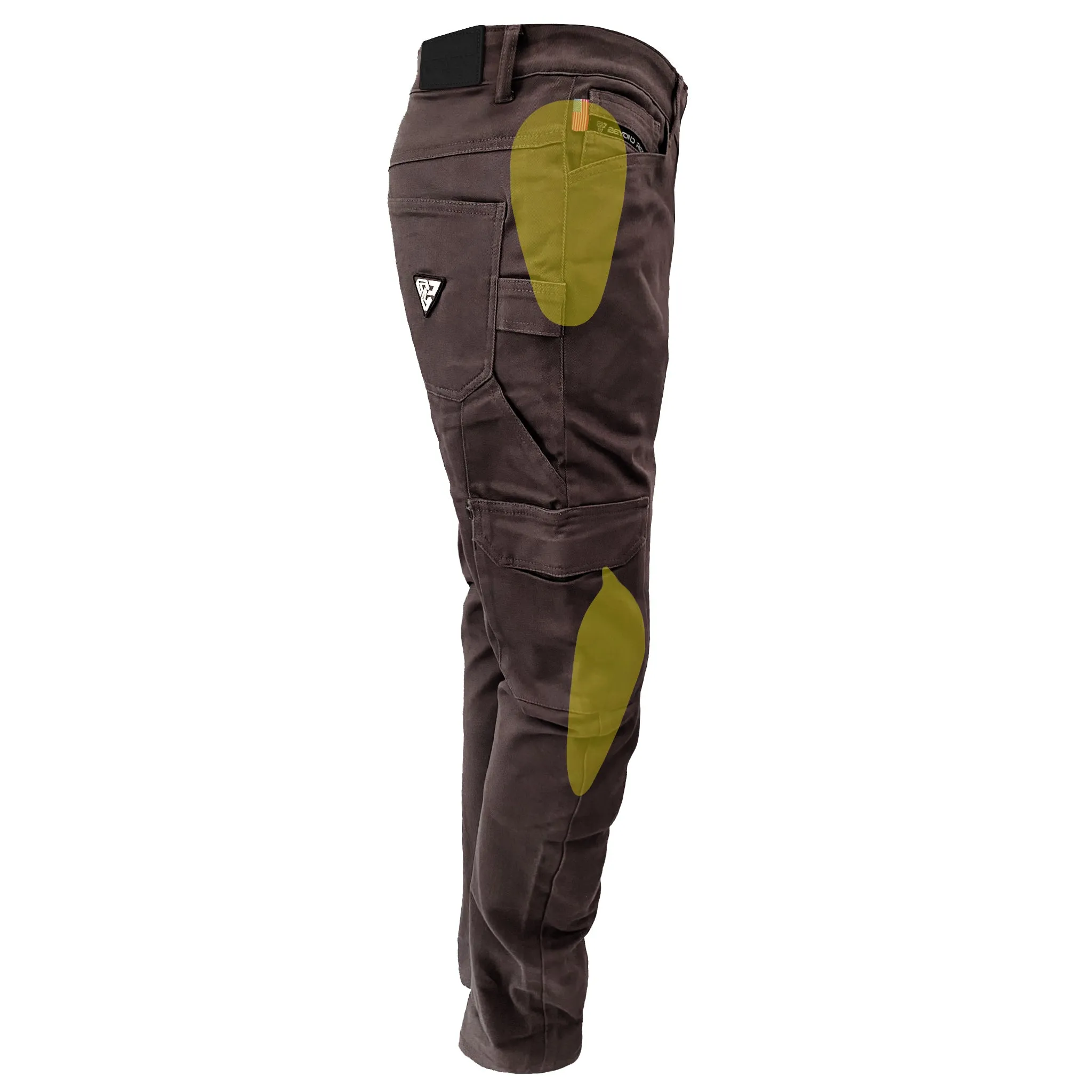 SALE Straight Leg Cargo Pants - Dark Coffee with Pads