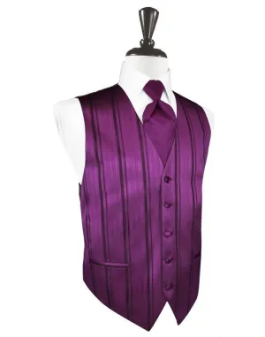 Sangria Striped Satin Tuxedo Vest