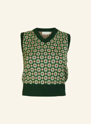 Shirley - Green Patchwork Tank Top