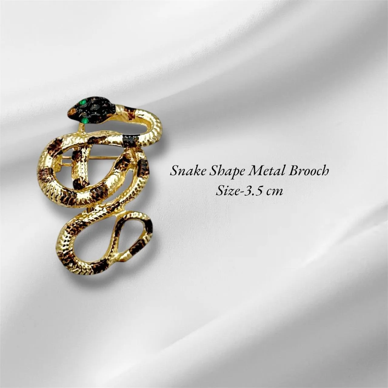 Snake Shape Golden Metal Brooch