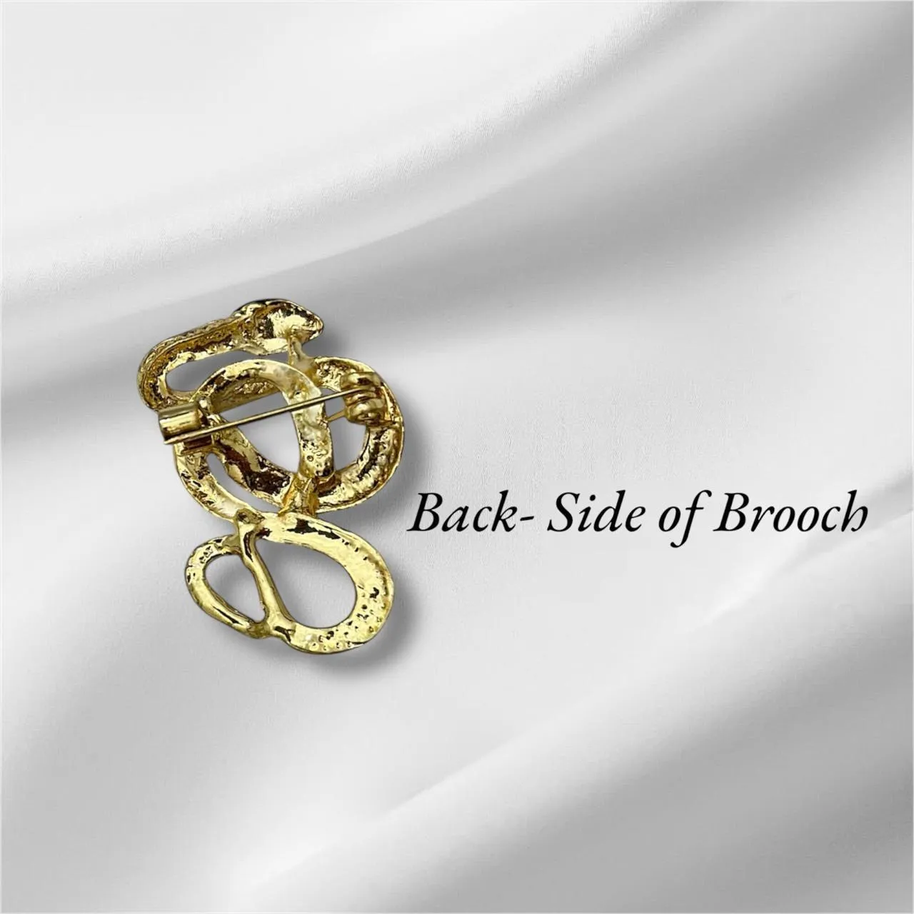 Snake Shape Golden Metal Brooch