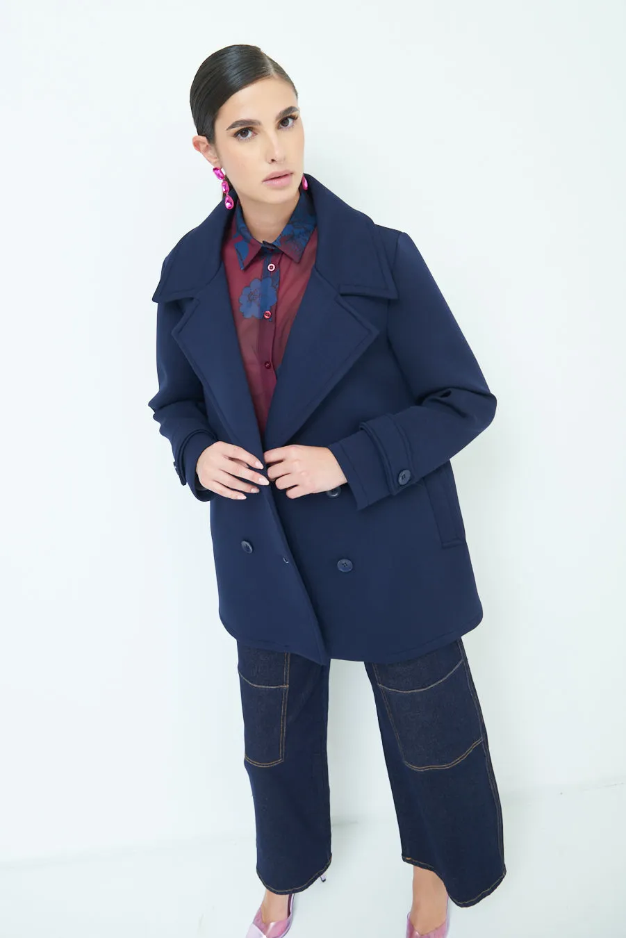 Stylish double-breasted coat wholesale