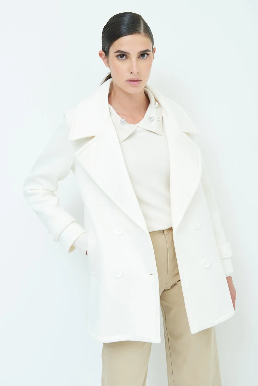 Stylish double-breasted coat wholesale