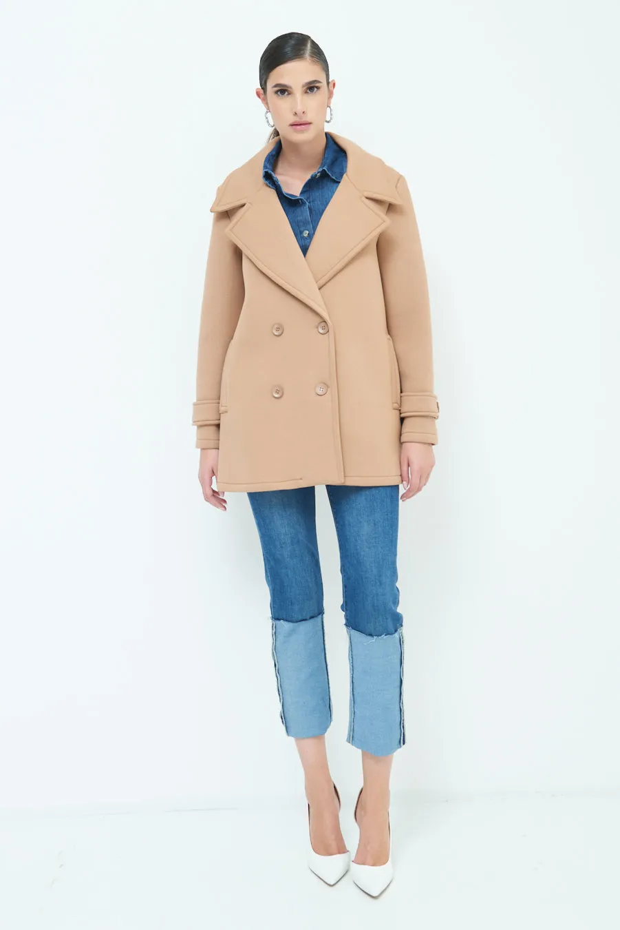 Stylish double-breasted coat wholesale