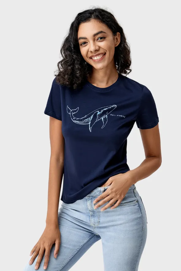 Unisex Endangered Whale Graphic Print Crew Neck T-Shirt