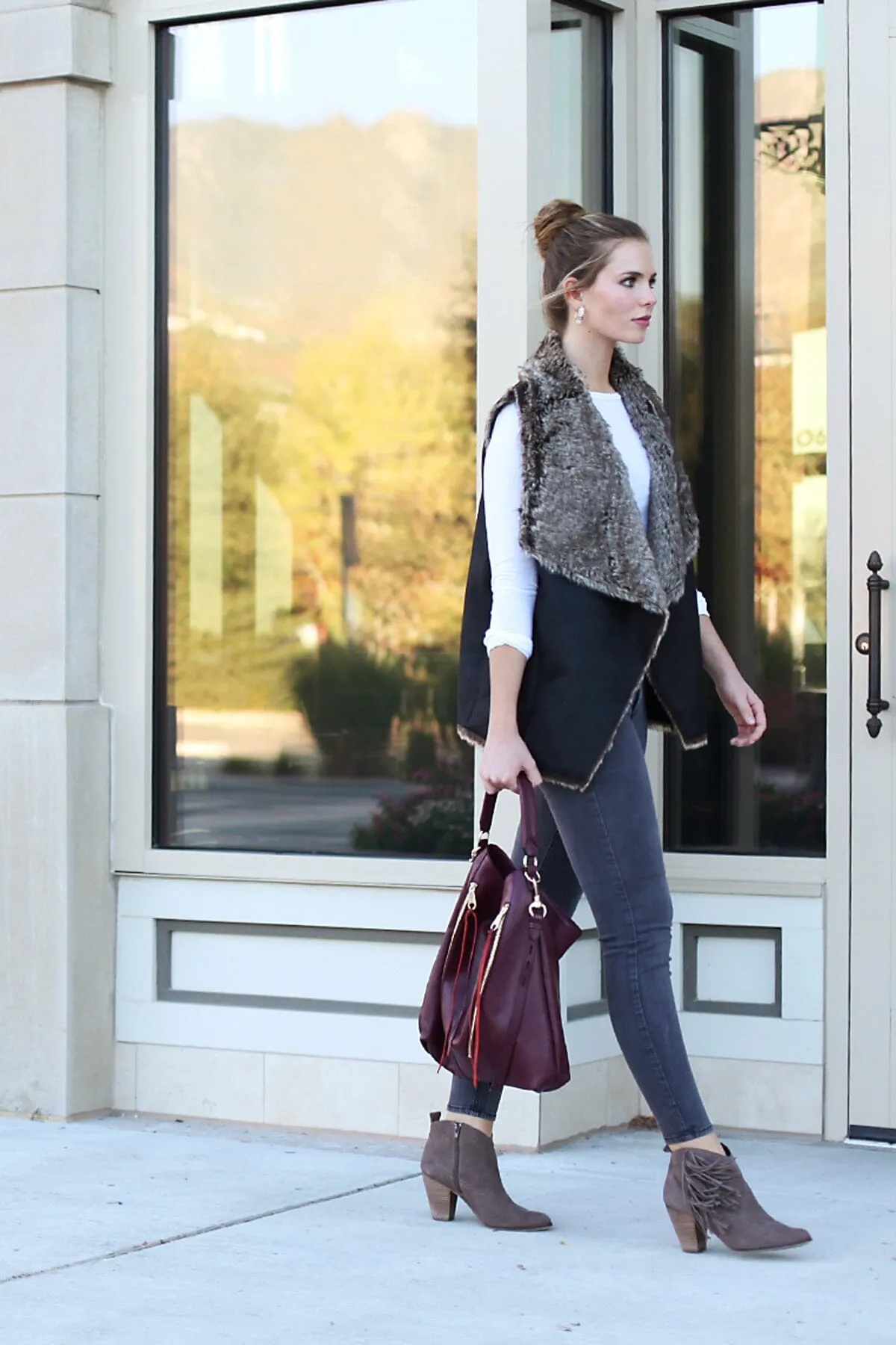 Velvet by Graham & Spencer Campbell Faux Fur Drape Vest