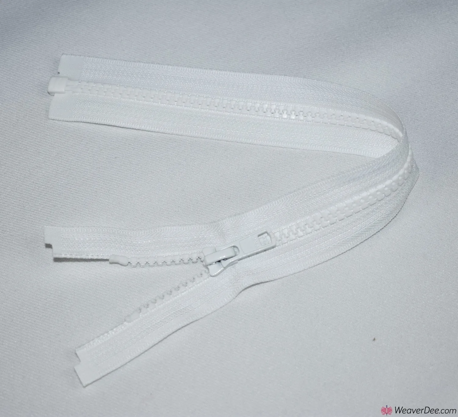 Vislon Open Ended Zip [501 White - 5mm Tooth Width]