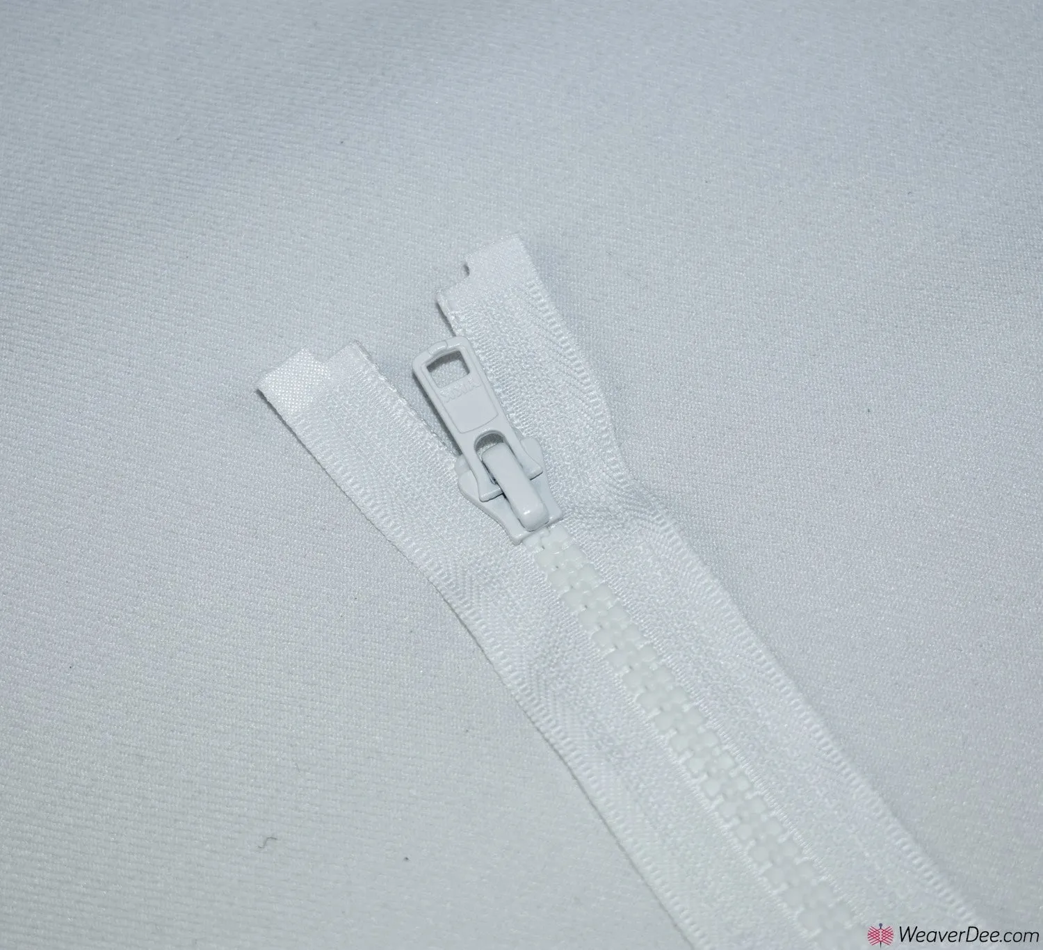 Vislon Open Ended Zip [501 White - 5mm Tooth Width]