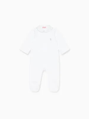 White Victoria Sheep Baby Sleepsuit