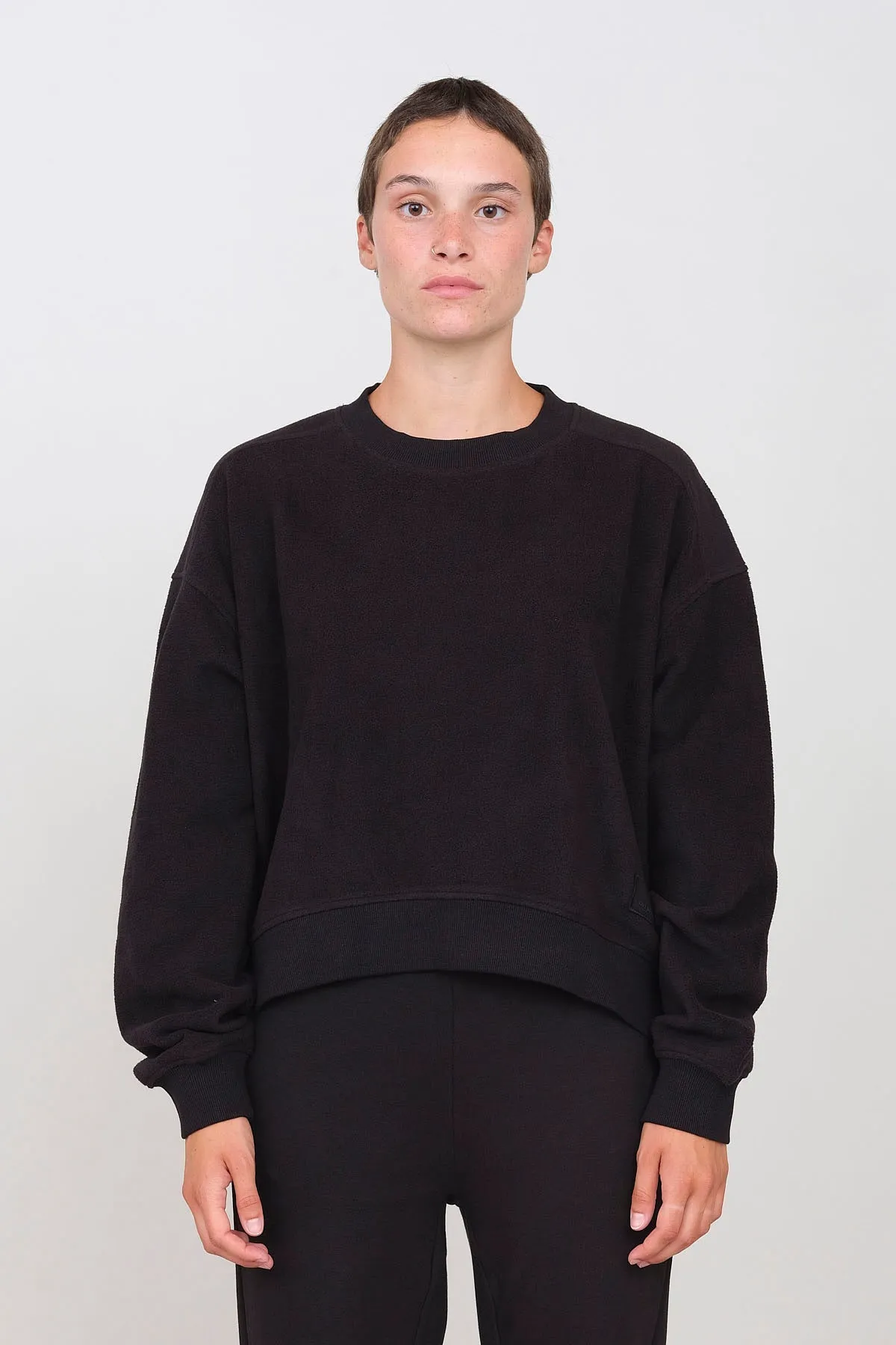 Women's Fleece Crew Neck Black