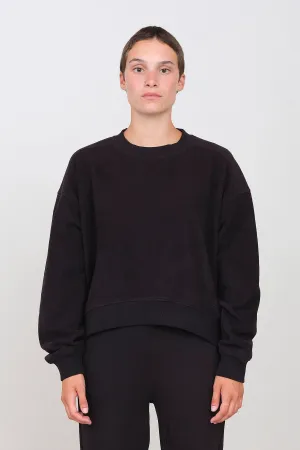 Women's Fleece Crew Neck Black