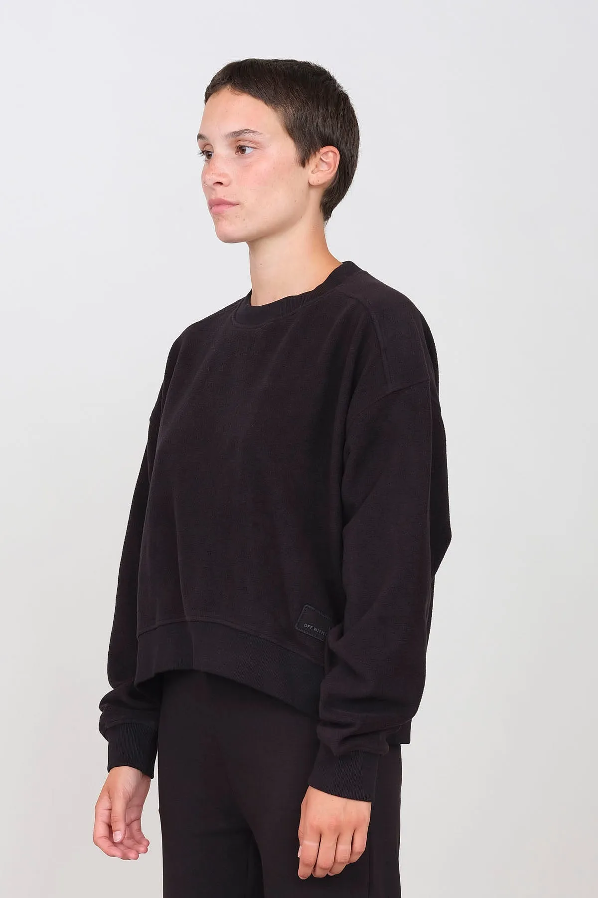 Women's Fleece Crew Neck Black