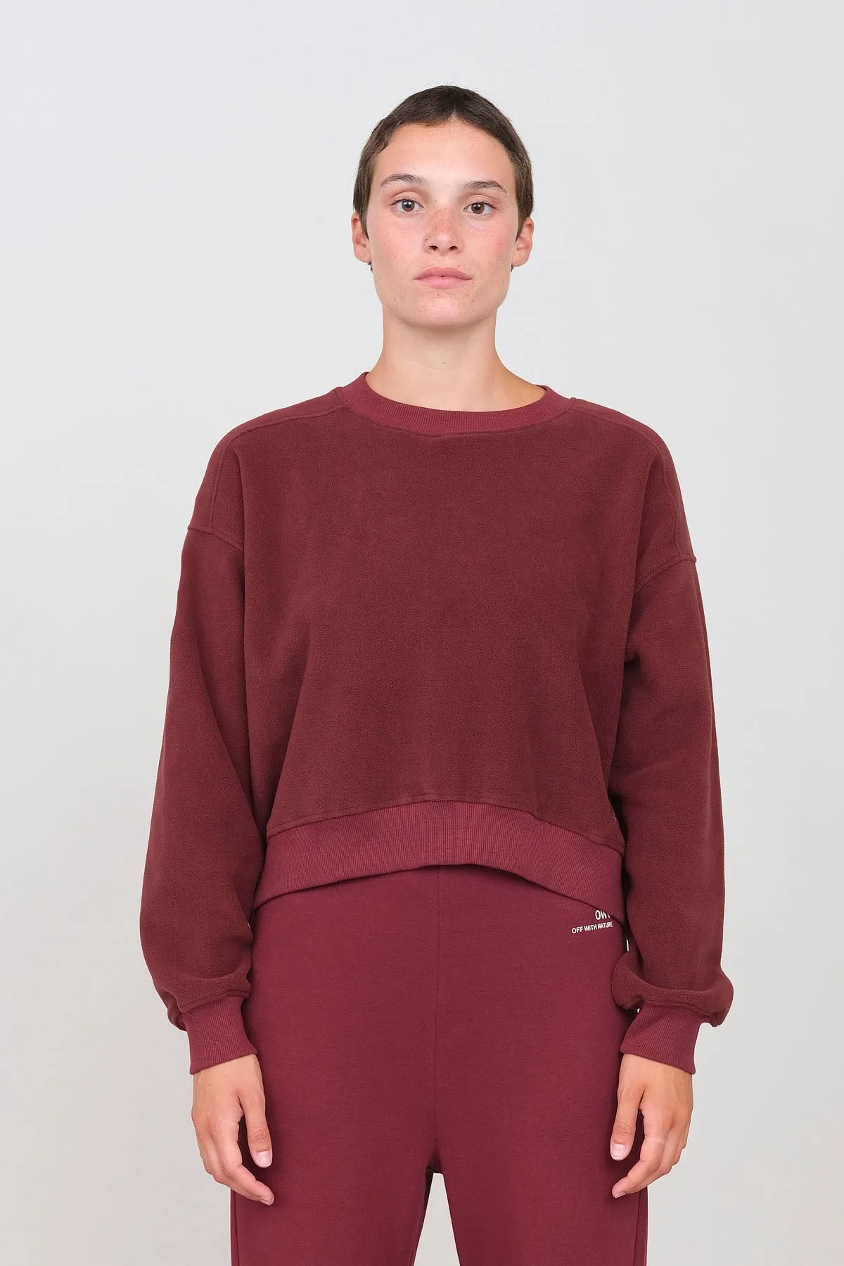 Women's Fleece Crew Neck Prune