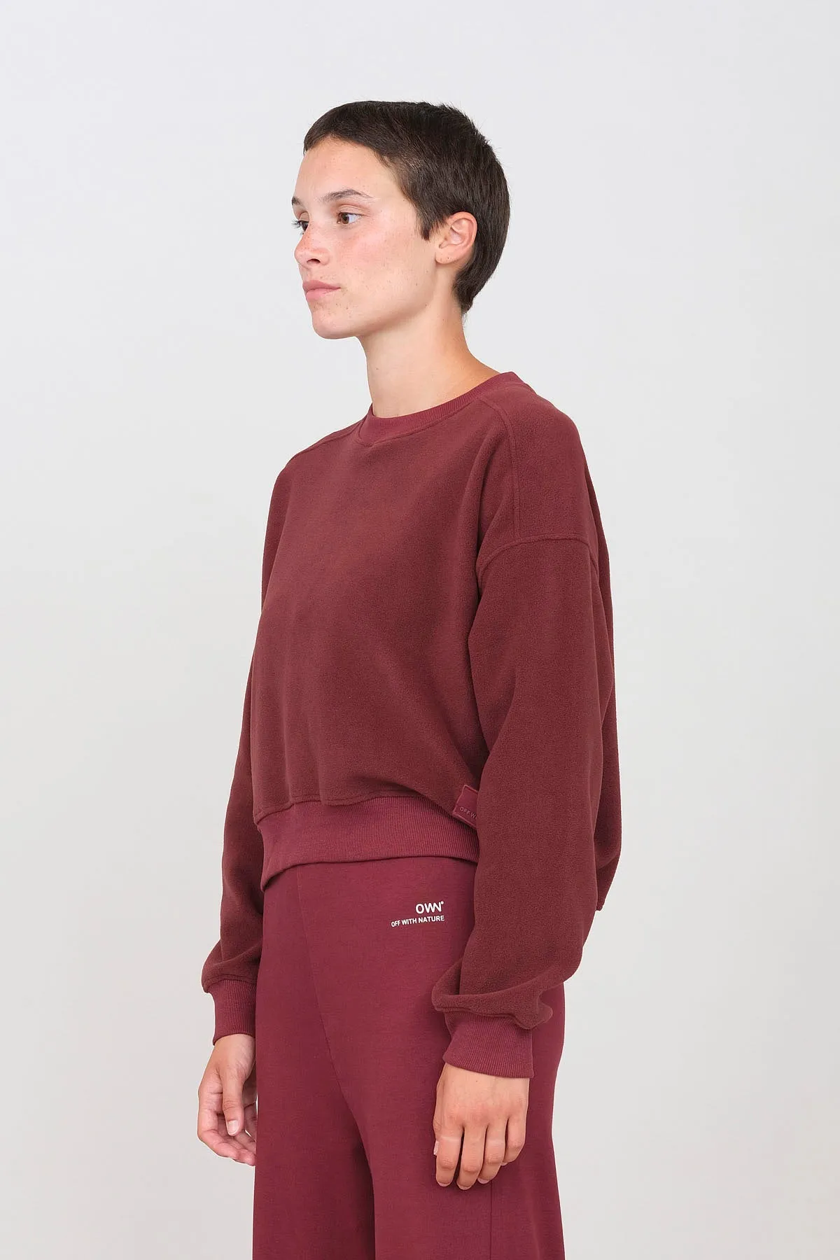 Women's Fleece Crew Neck Prune