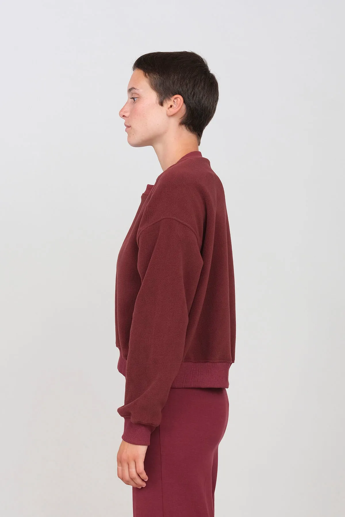 Women's Fleece Crew Neck Prune