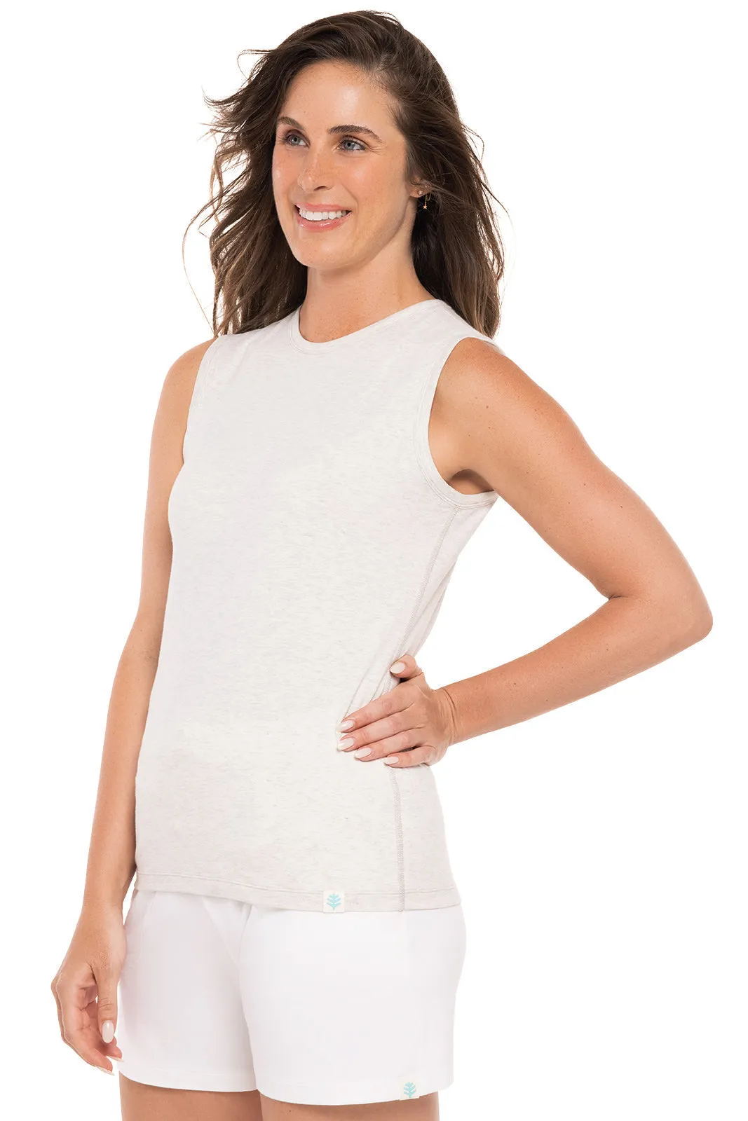 Women's LumaLeo High Neck Tank Top | Light Grey Heather