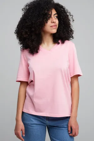 Women's V-Neck T Shirt - Pink