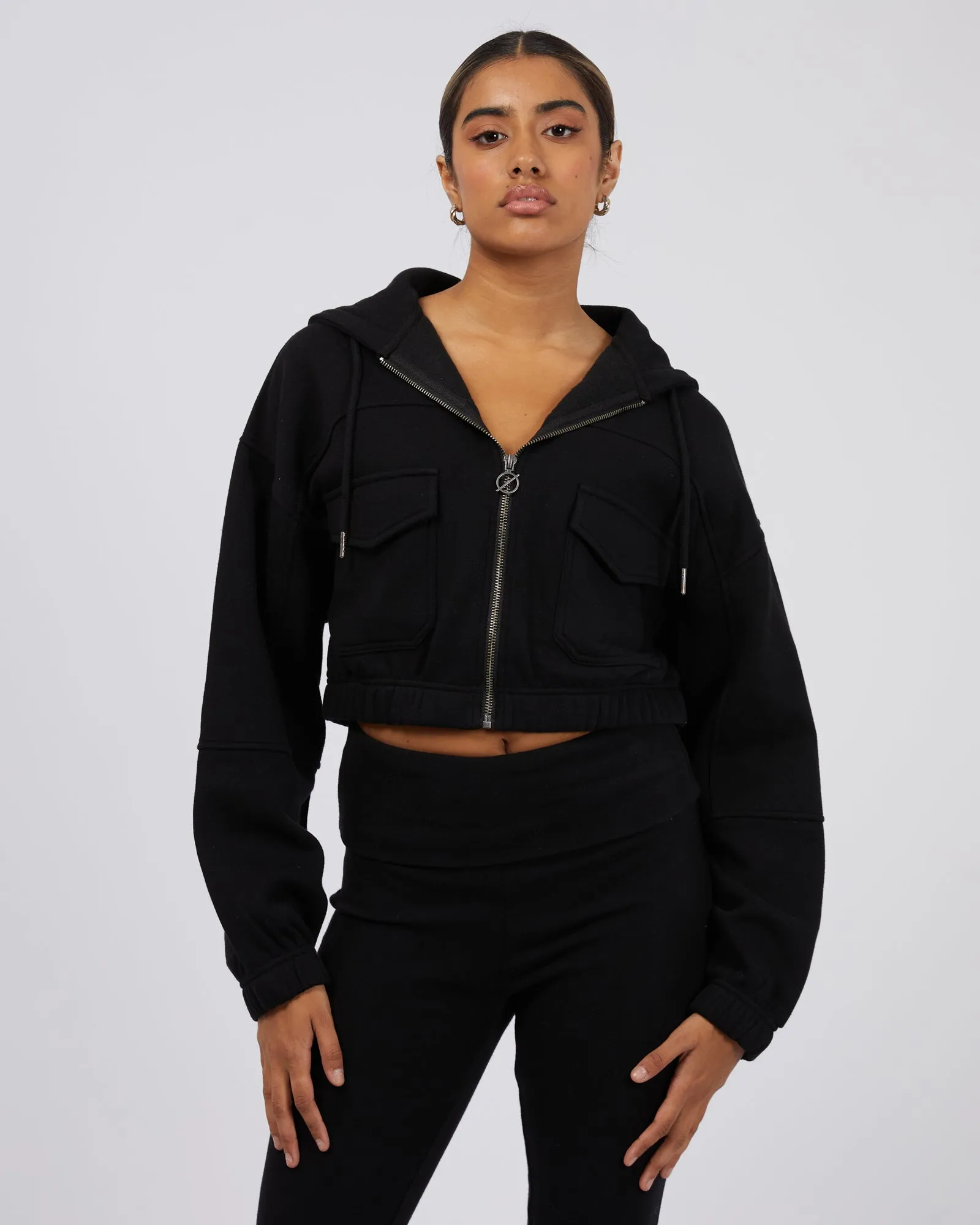 Wren Cropped Hoody Black