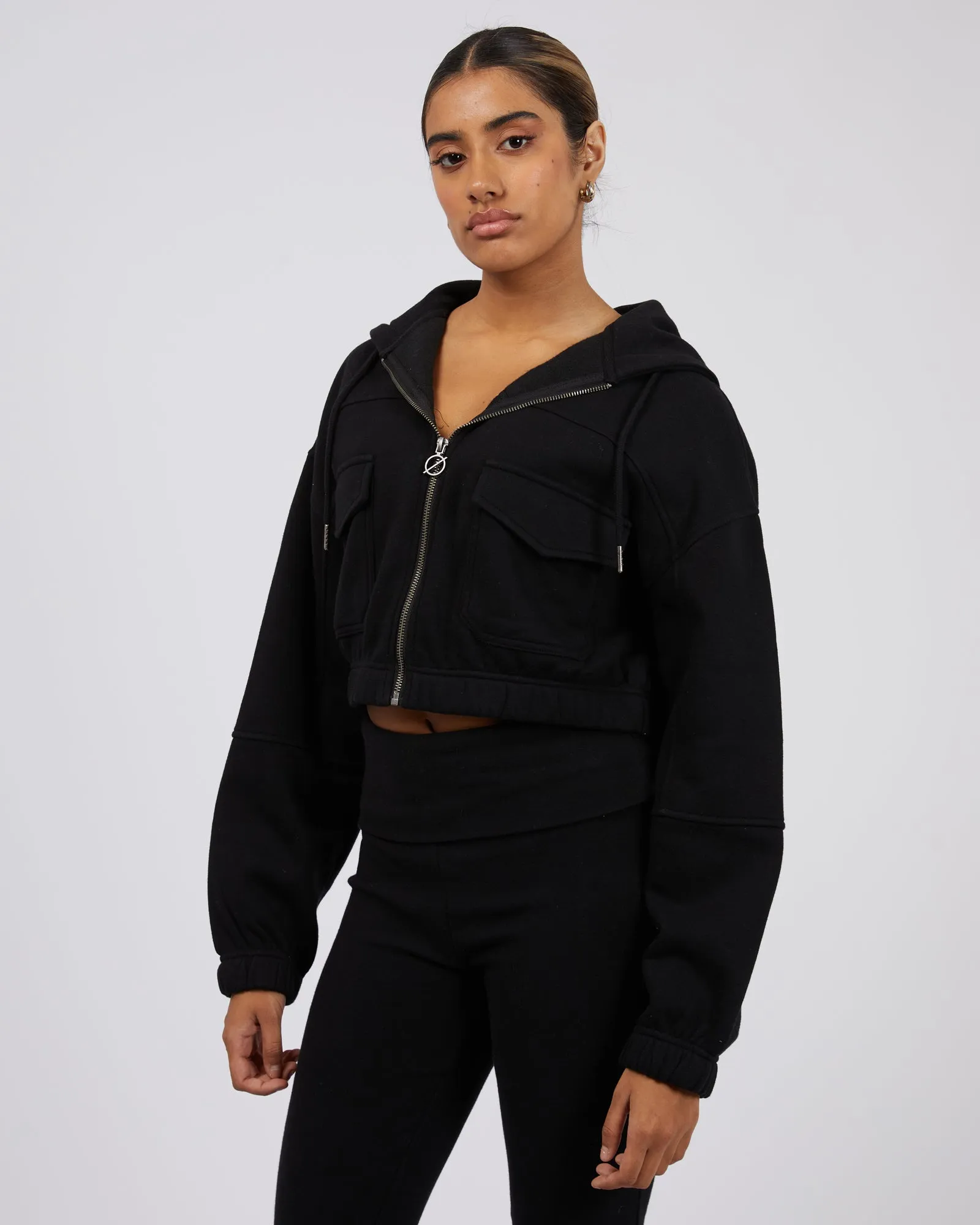 Wren Cropped Hoody Black