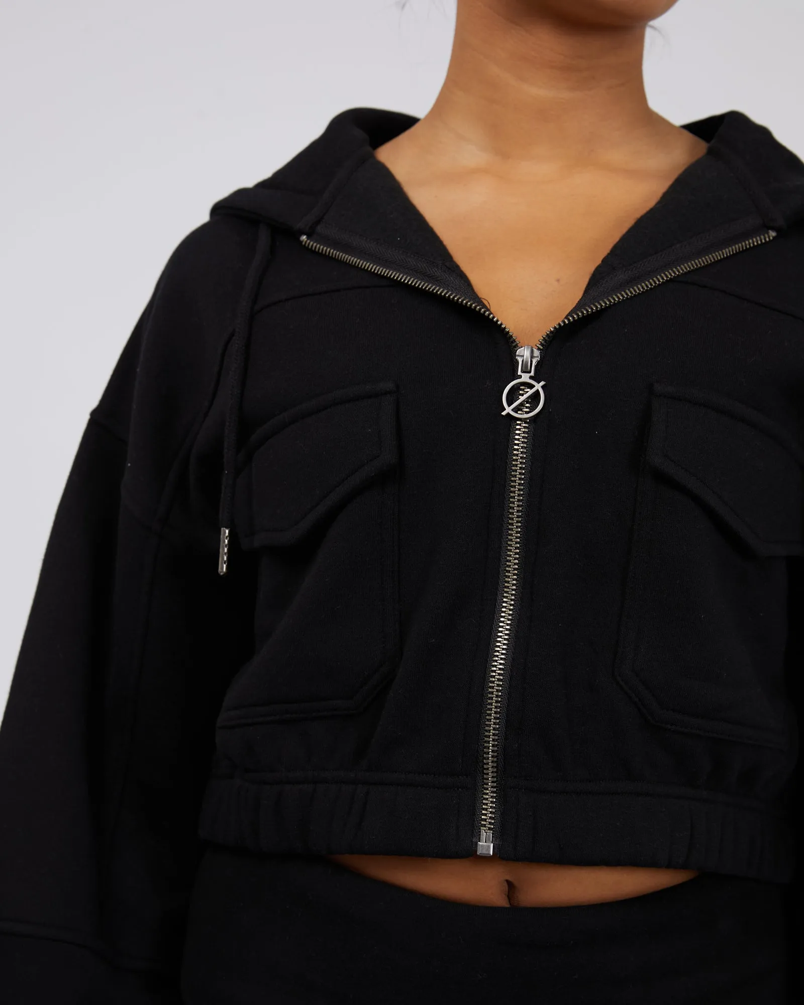 Wren Cropped Hoody Black