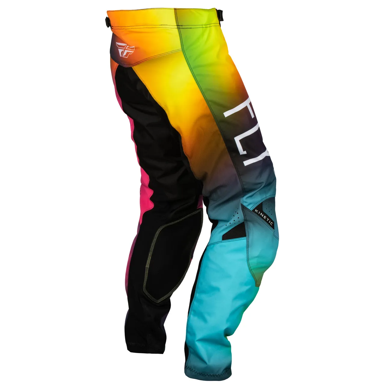 Youth Motocross Pants 2024 - Fly Racing's Rainbow Kinetic Prodigy (Size: 26)