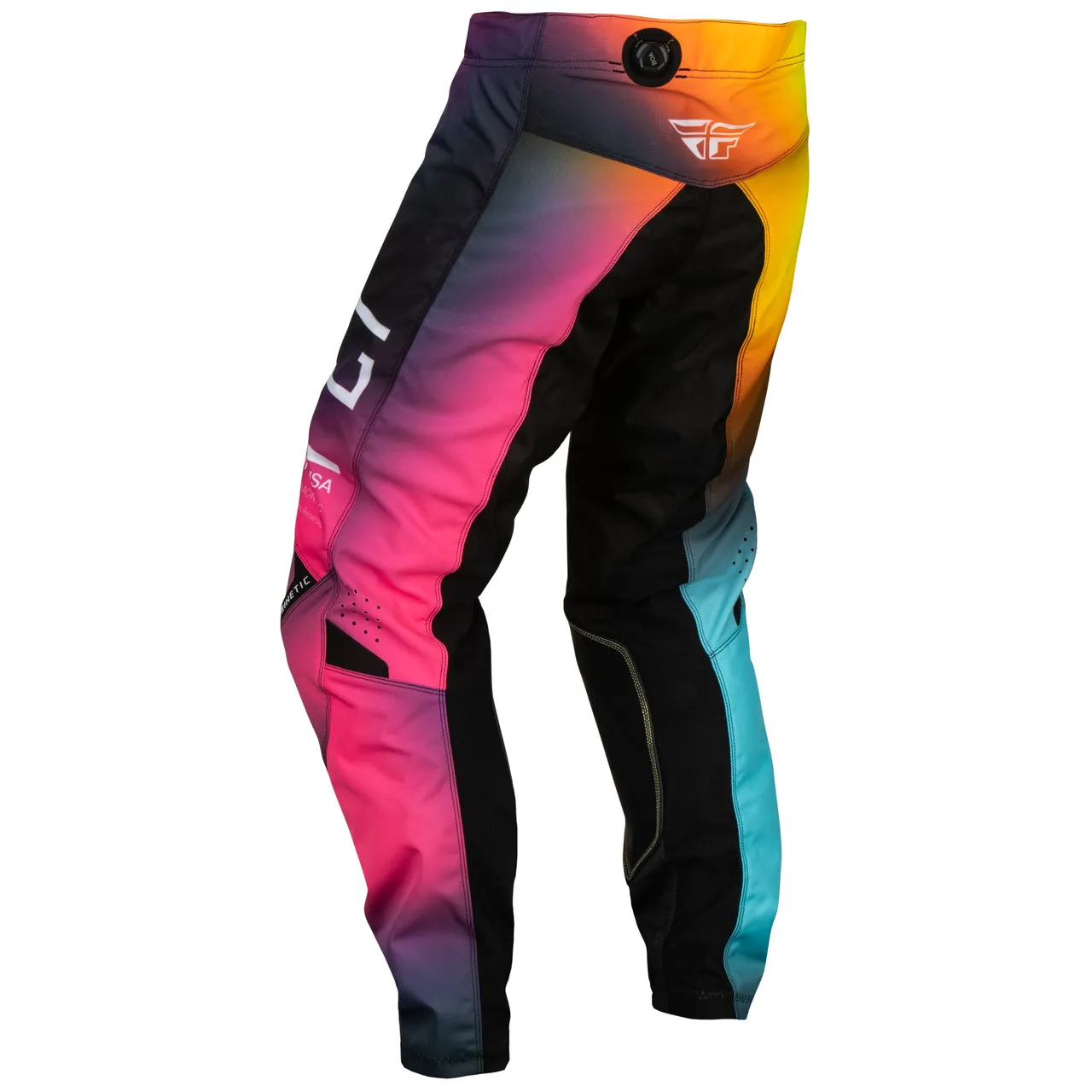 Youth Motocross Pants 2024 - Fly Racing's Rainbow Kinetic Prodigy (Size: 26)